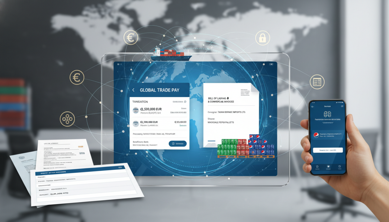 International trade payment process for Taiwan Pepsi importers