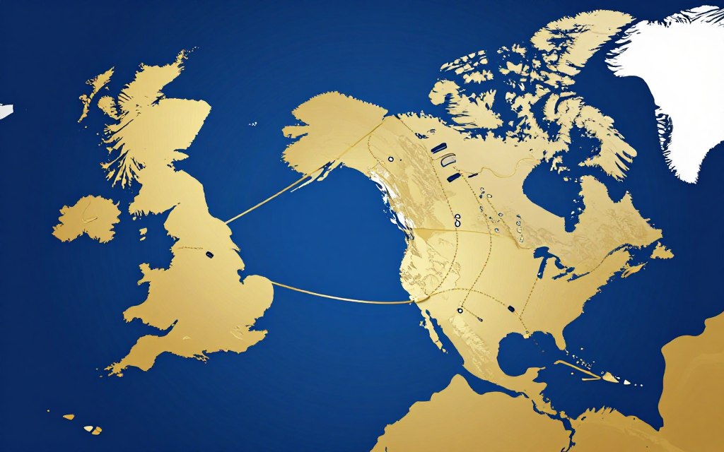 International whisky trade route from UK to Canada
