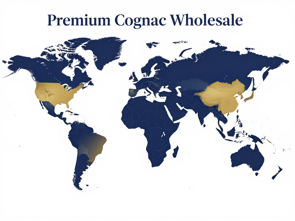 International wholesale distribution network map showing Martell Cordon Bleu supply coordination globally