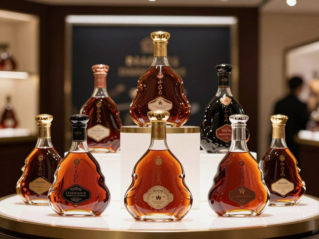 Luxury cognac bottles collection for retail distribution
