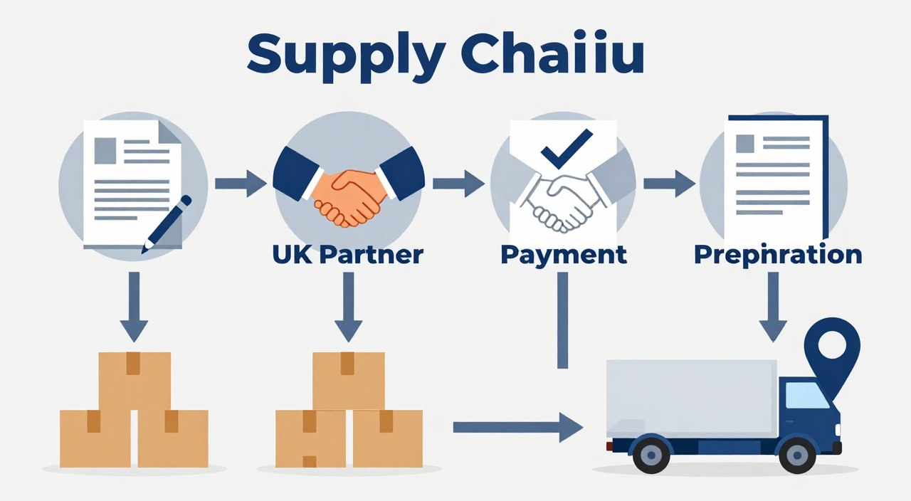 Macallan wholesale supply process infographic from UK to Kazakhstan