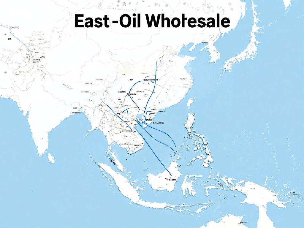 Map showing sunflower oil wholesale distribution network across East and Southeast Asia
