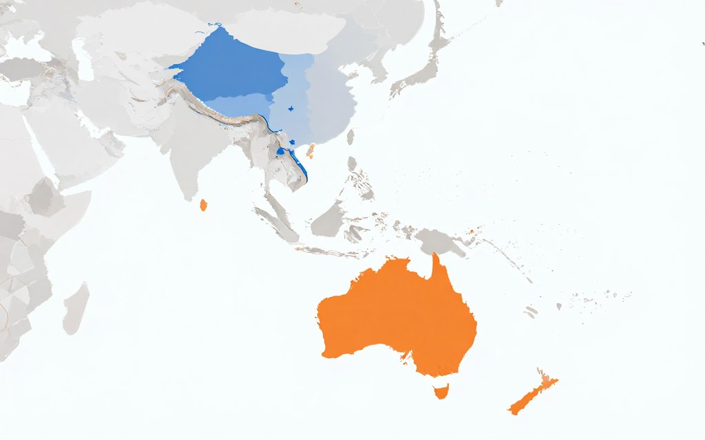 Mapa de rutas de suministro desde Alemania, Vietnam y Australia hacia Paraguay