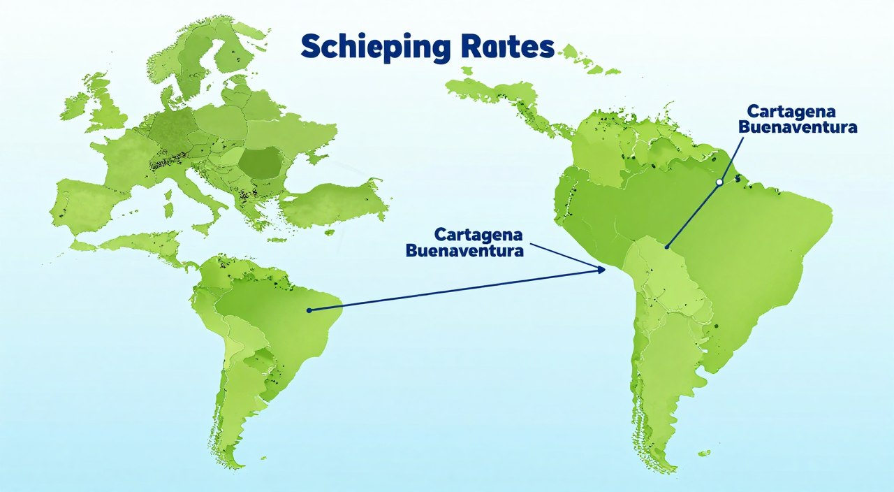 Mapa logístico de distribución Nutella en Latinoamérica