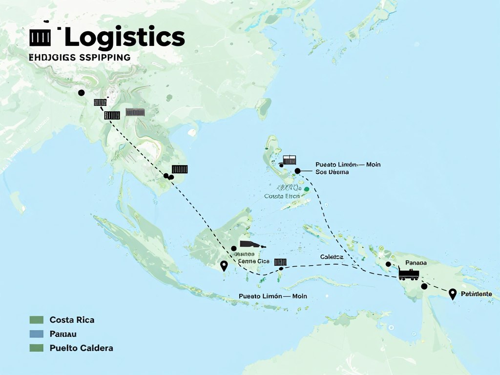 Mapa logístico de distribución de detergente Ariel al por mayor Costa Rica