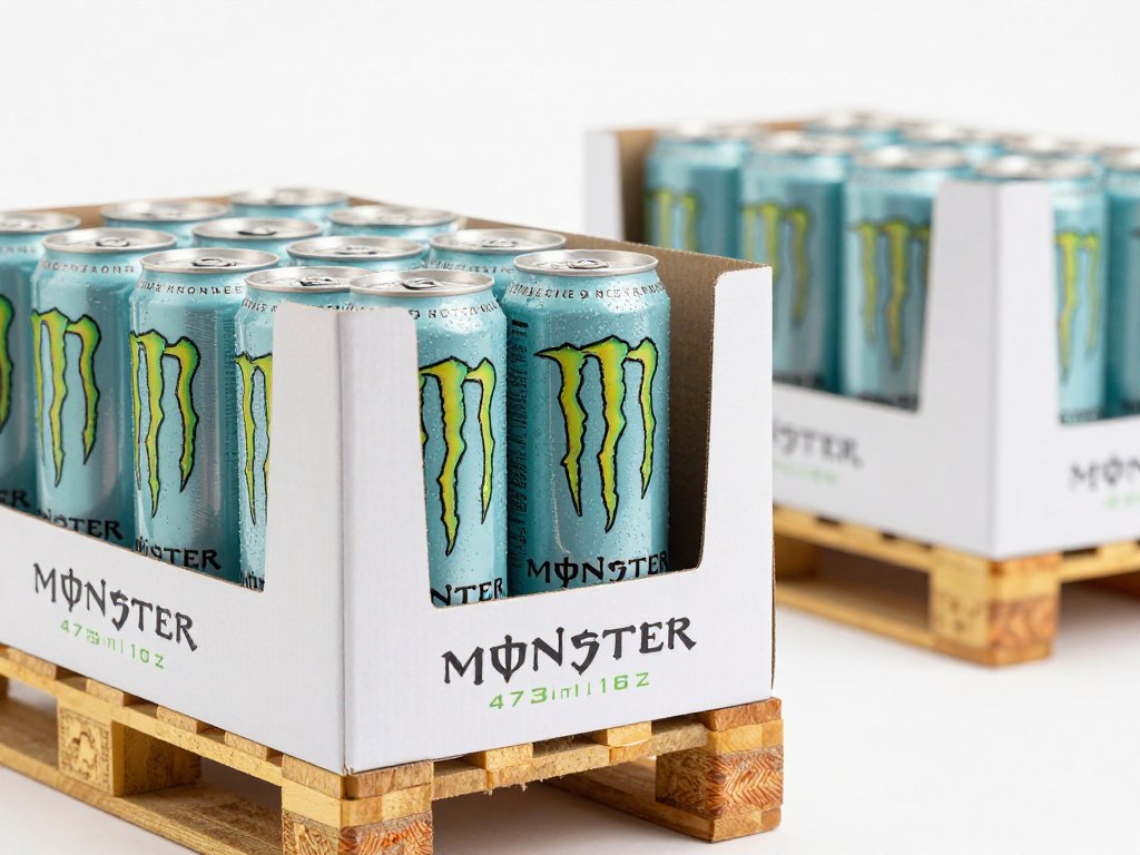 Monster Energy 473ml cans in export-ready wholesale packaging