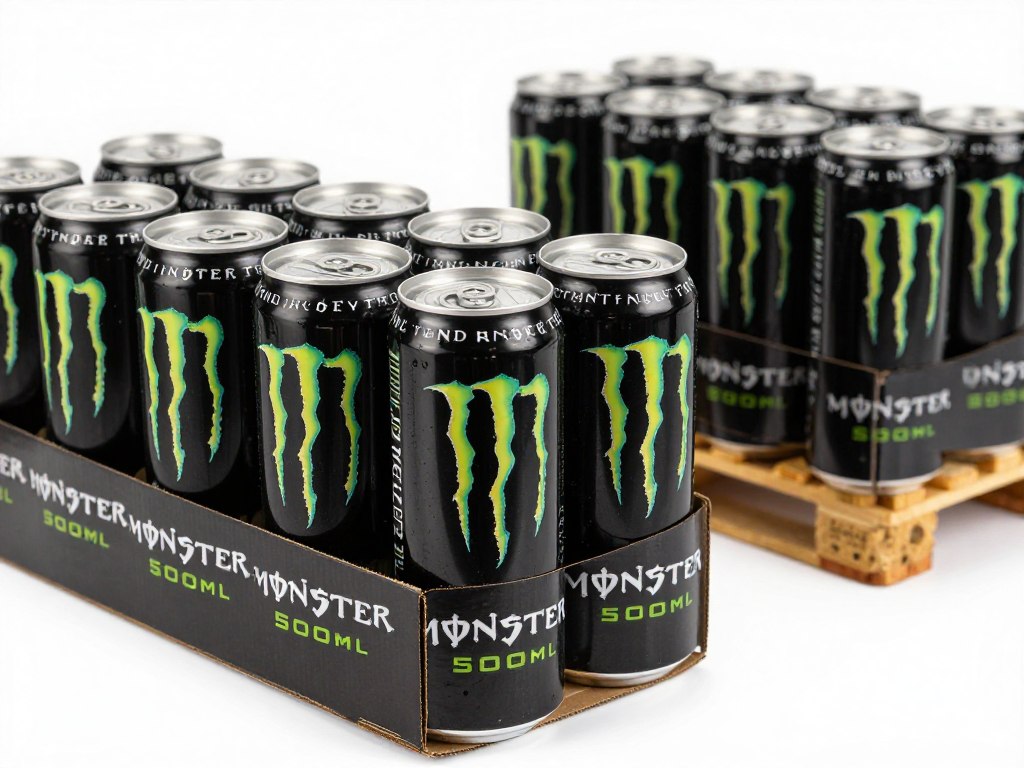 Monster Energy 500ml cans in wholesale packaging configuration