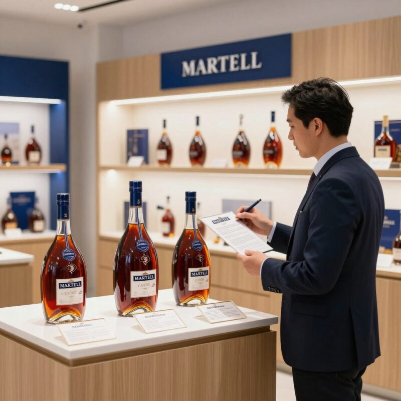 Nhà phân phối rượu mạnh trưng bày danh mục Martell