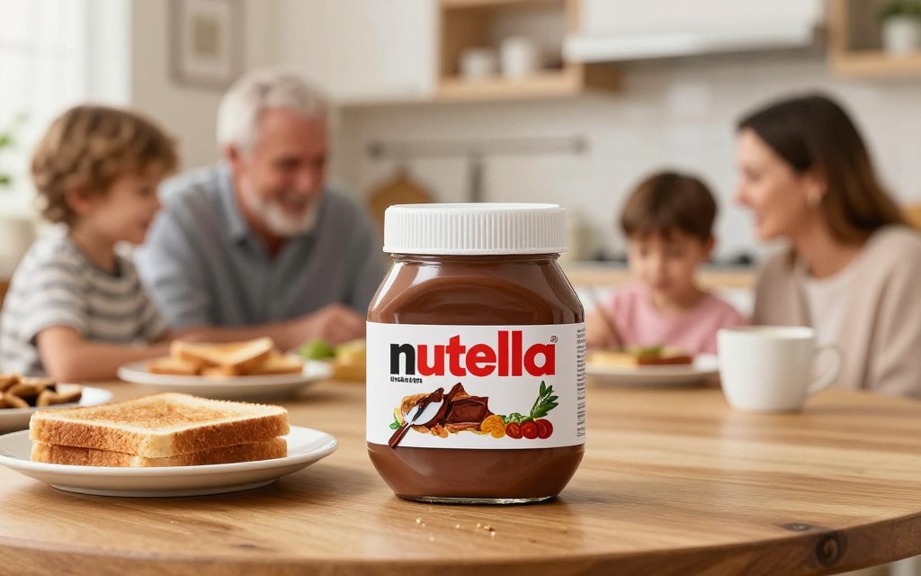 Nutella brand consumer demand illustration showing family breakfast usage and bakery applications
