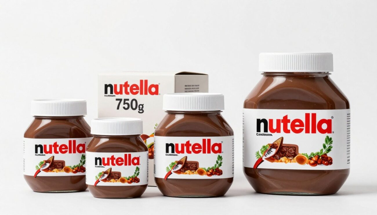 Nutella distribuidor Colombia mostrando diferentes formatos de producto en cajas