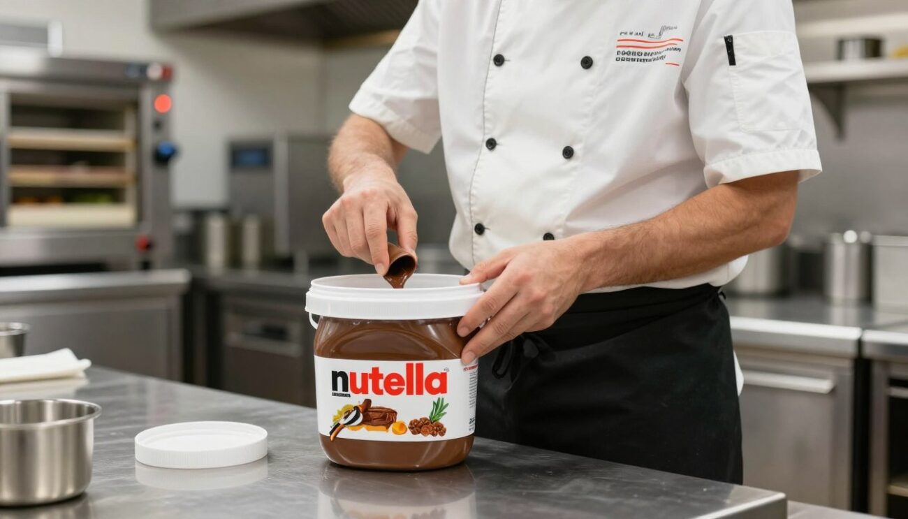 Nutella foodservice horeca siendo utilizada en panadería profesional