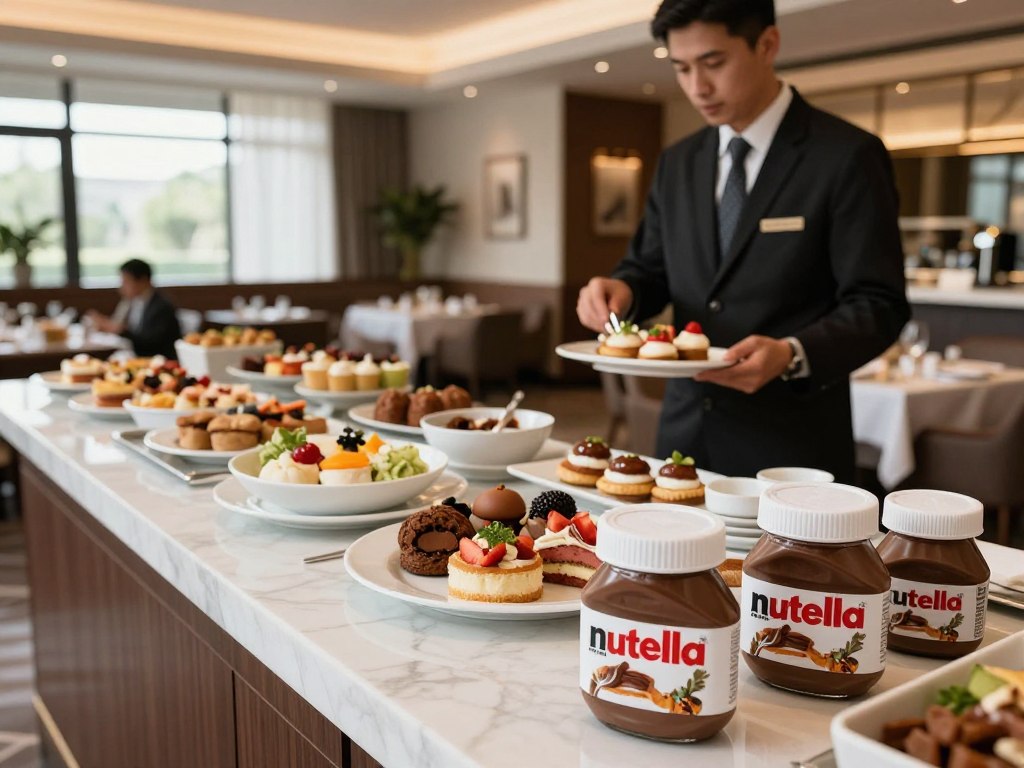 Nutella foodservice supply in hotel breakfast setting