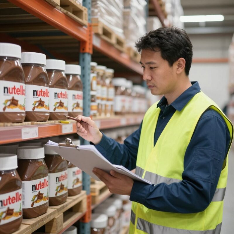 Nutella importer South Africa inspecting received shipment quality