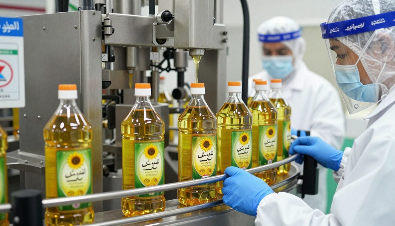 Private label sunflower oil production with Arabic labeling for Middle East market