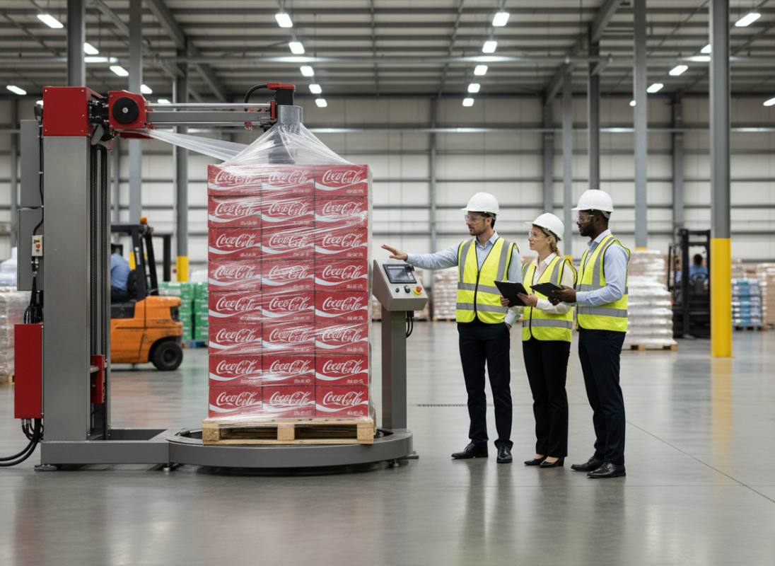 Proceso de embalaje y protección de pallets Coca-Cola para exportación a Centroamérica