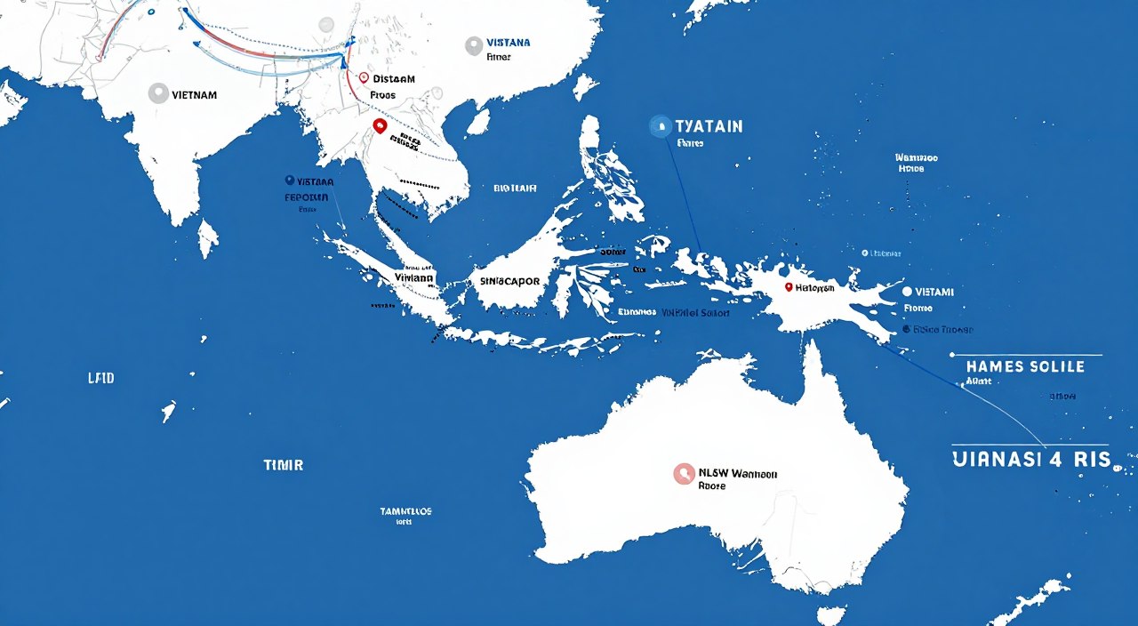 Sea freight routes map for Fanta wholesale to Singapore