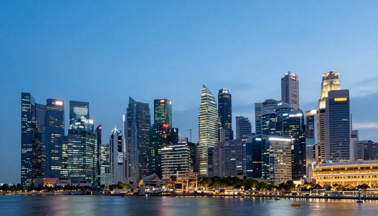 Singapore skyline representing wholesale beverage distribution market