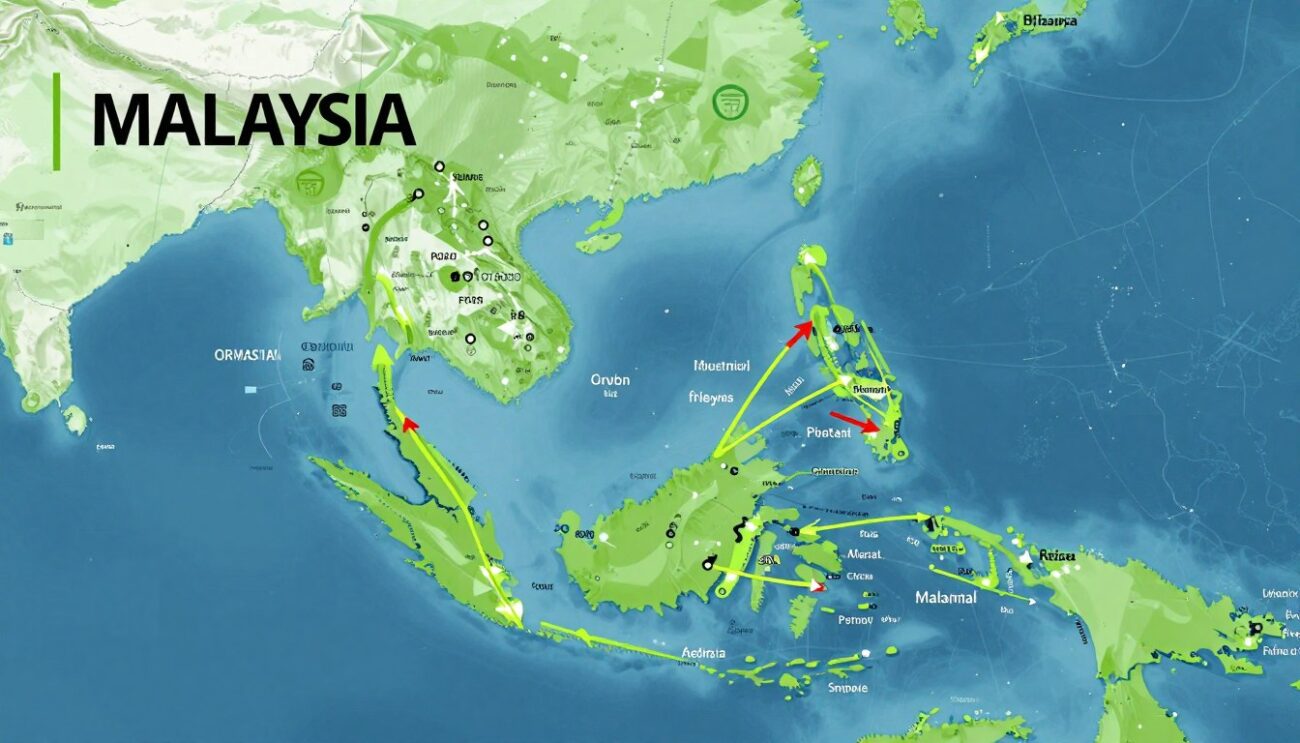 Southeast Asia beer distribution map showing Malaysia as regional wholesale hub