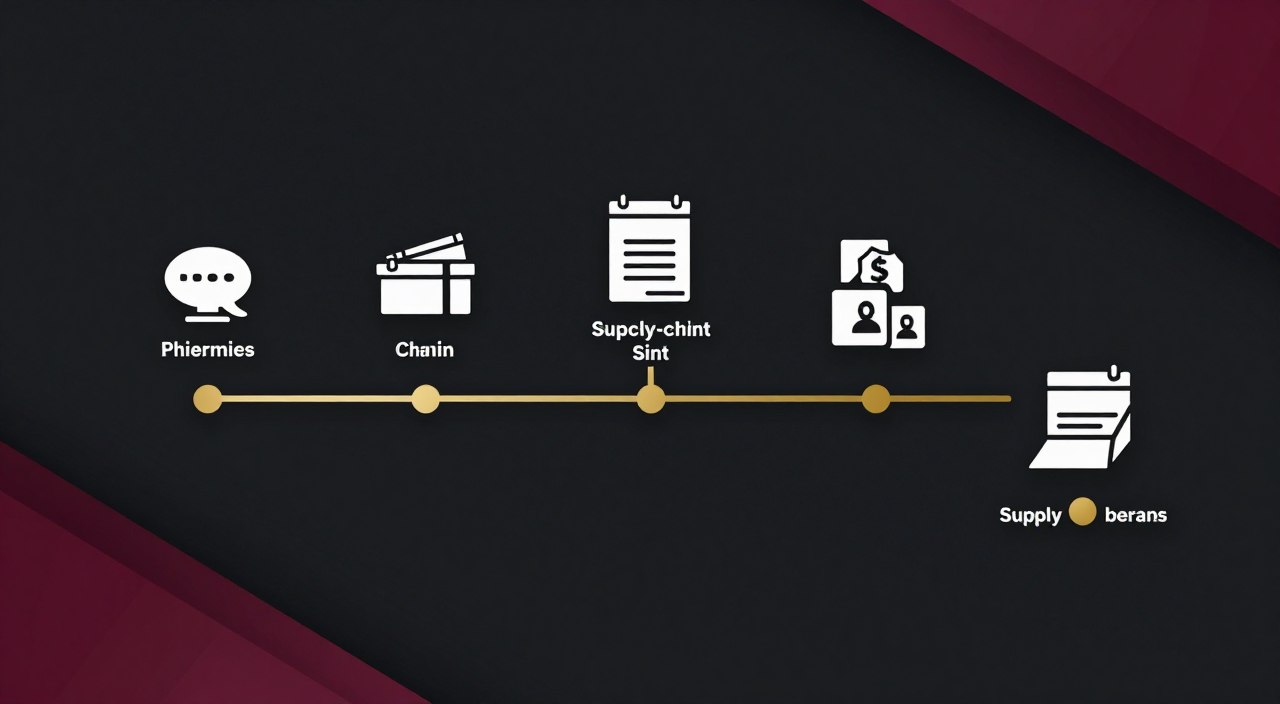 Supply workflow diagram showing structured Macallan wholesale coordination process from inquiry to delivery