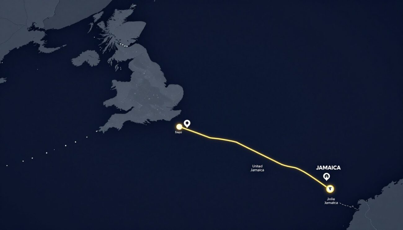 UK to Caribbean shipping route concept whisky wholesale logistics