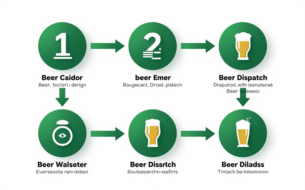 Wholesale beer export coordination workflow infographic