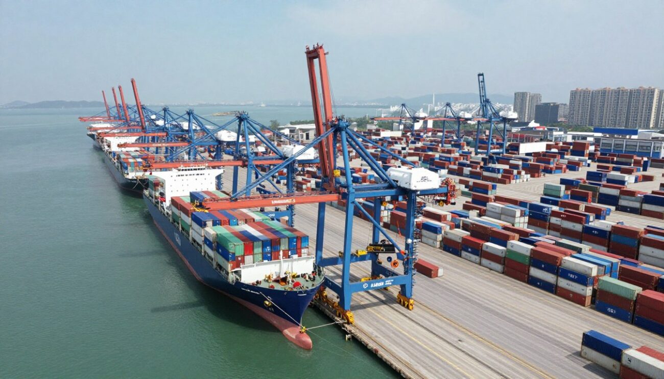 shipping port container terminal international freight logistics