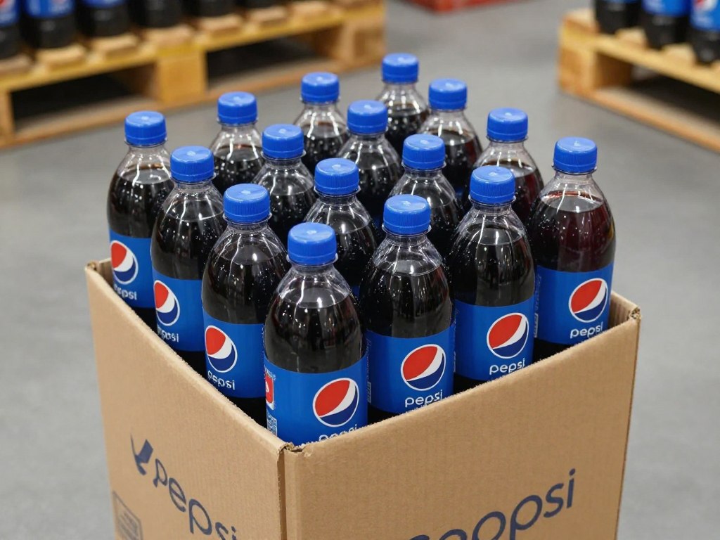 Короб с бутылками Pepsi ПЭТ для оптовых поставок