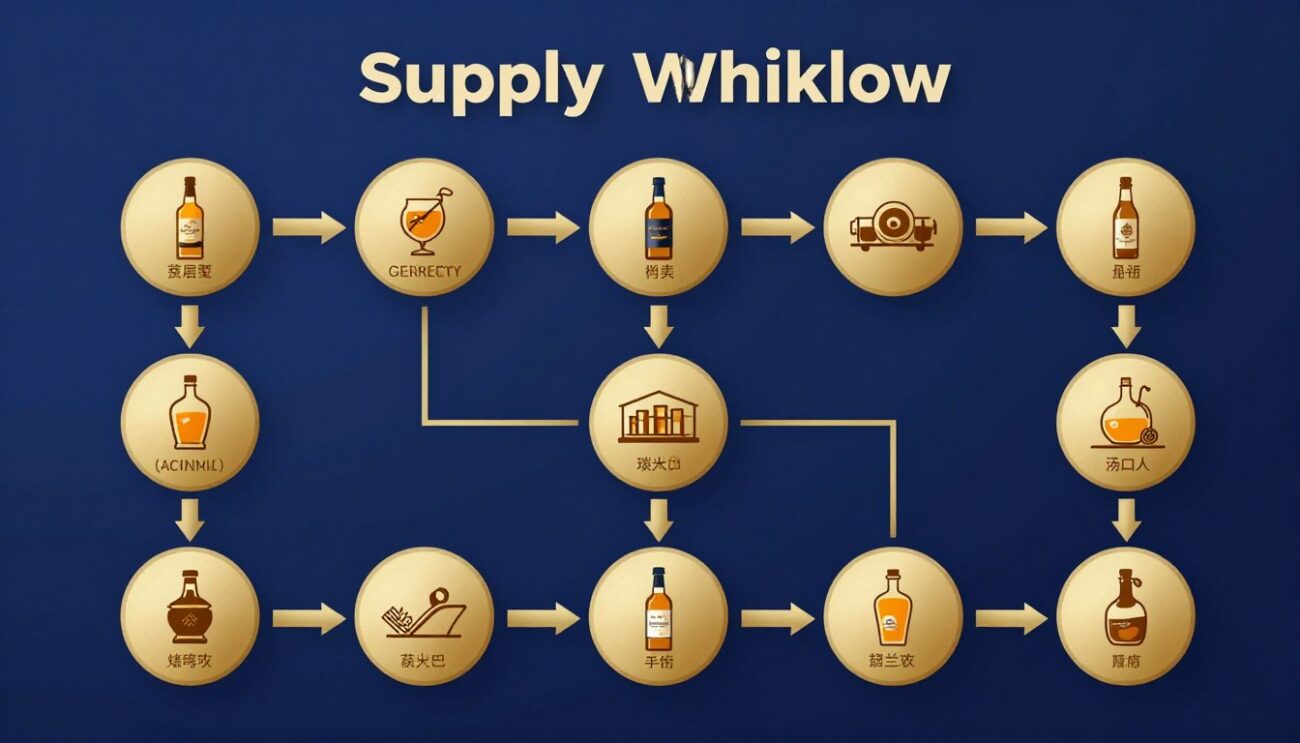 مخطط تدفق عملية توريد الويسكي بالجملة - خطوات احترافية منظمة