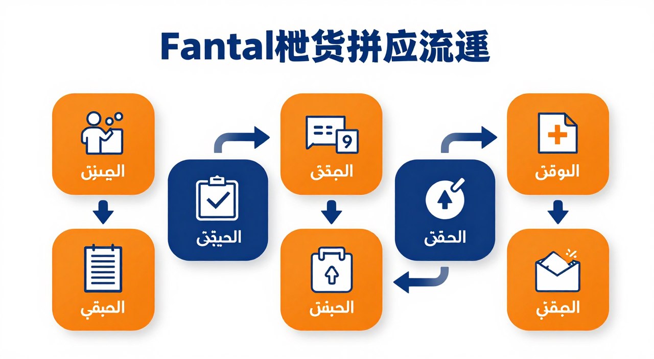 مخطط تدفق عملية توريد فانتا علب من الاستفسار إلى التسليم