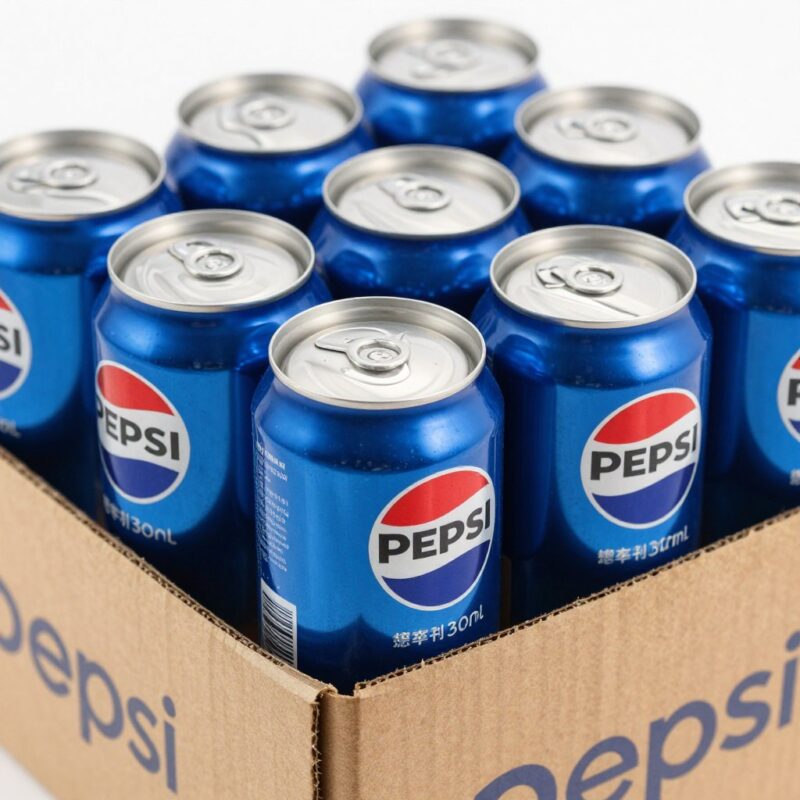 Pepsi 330ml cans wholesale multipacks arranged in export cartons