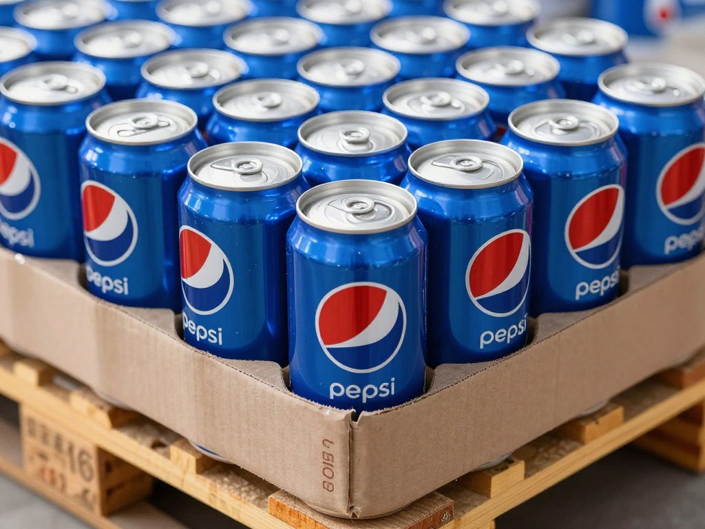Pepsi cans wholesale format on export pallet